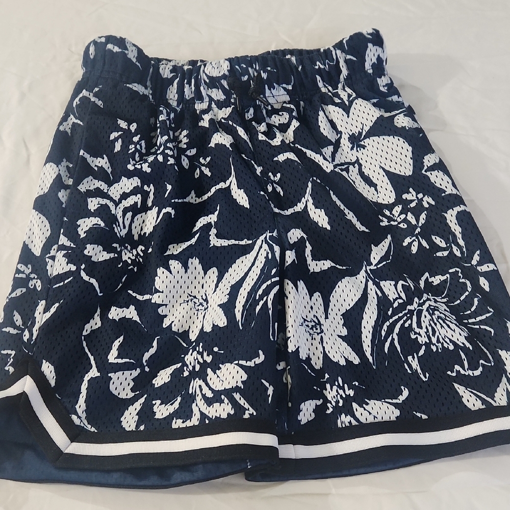 Old Navy Blue and White Floral Shorts